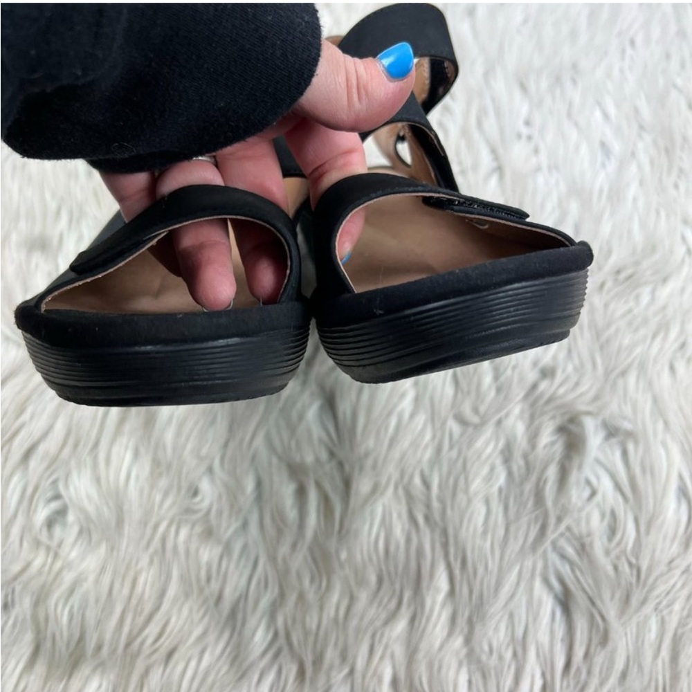 NWOT Clarks Collection Women's Black Nubuck Wedge Platform Sandals Velcro Sz 9 - Picture 6 of 8